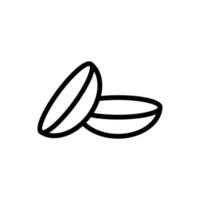 contact lens vision equipment icon vector outline illustration