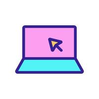 laptop and cursor icon vector. Isolated contour symbol illustration vector