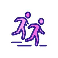 people running forward icon vector outline illustration