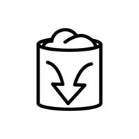 compost en una ilustración de contorno de vector de icono de barril