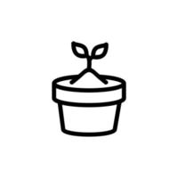 potted plant icon vector outline illustration