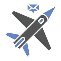 estilo de icono de avión de correo vector