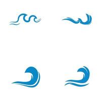 logotipo de onda de agua y logotipo de onda de mar u ondas de agua de playa, con concepto de diseño vectorial. vector