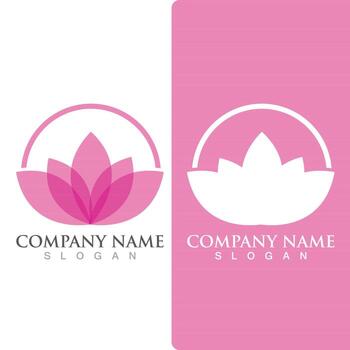 lotus flowers design logo Template icon vector