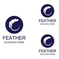 Feather pen Logo template vector