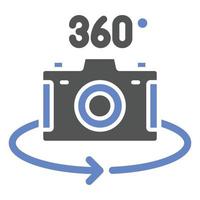 estilo de icono de cámara 360 vector