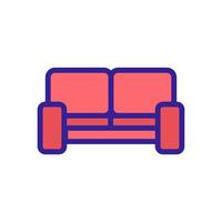 Temporary sofa icon vector. Isolated contour symbol illustration vector