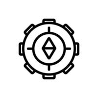 antique compass icon vector outline illustration