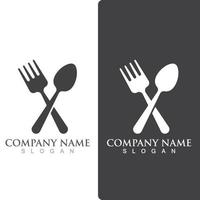 Spoon and fork logo and symbol vector