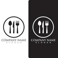 Spoon and fork logo and symbol vector