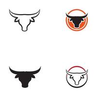Bull's head horn logo. Using vector design concept.