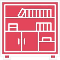 estilo de icono de estantes de biblioteca vector