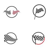 diseño de icono de logotipo de bandera de carrera vector