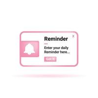 símbolo de diseño de notificación de recordatorio para medios digitales vector