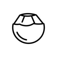 Coconut icon vector. Isolated contour symbol illustration vector