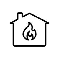 House fire icon vector. Isolated contour symbol illustration vector