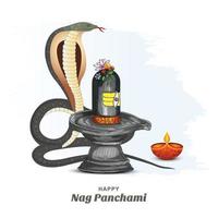 Happy nag panchami indian festival card illustration background vector