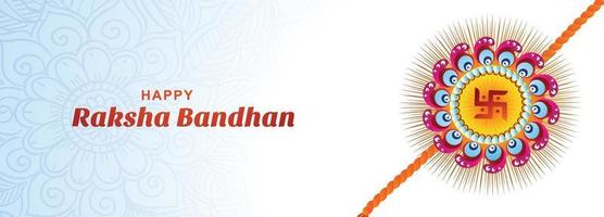 Decorative rakhi for happy raksha bandhan celebration card banner background vector