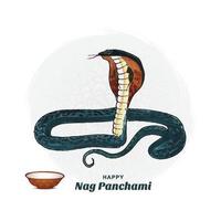 Nag panchami card on indian festival celebration design vector