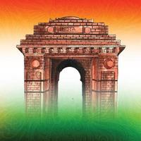 India independence day background with india gate design vector