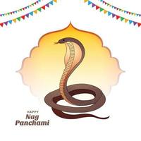 Hindu festival happy nag panchami celebration background vector