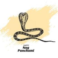 diseño de tarjeta de festival indio feliz nag panchami vector