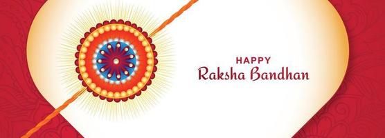 Happy raksha bandhan on decorative rakhi festival card banner design vector