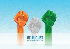 feliz día de la independencia tricolor sosteniendo la mano diseño de acuarela vector