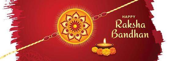 Illustration of greeting card and template banner for raksha bandhan background vector