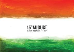 fondo de textura de acuarela de tema tricolor del día de la independencia india elegante vector