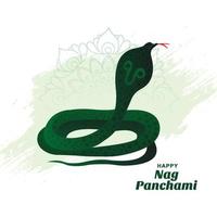 Nag panchami card on indian festival celebration design vector