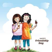 Happy friendship day greeting card background vector