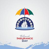 día del seguro nacional. concepto de vacaciones del día de concientización sobre seguros. plantilla para fondo, pancarta, tarjeta, póster. ilustración vectorial vector