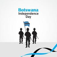 Botswana Independence Day. Greeting Card. Flying Balloons in Botswana National Colors. Happy Independence Day Botswana Vector Illustration.