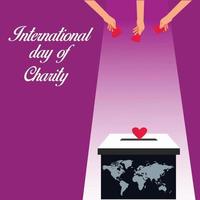 día internacional de la caridad. 5 de septiembre.plantilla para fondo, pancarta, tarjeta, afiche. ilustración vectorial vector