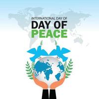 International Day of Peace. September 21. World Peace Day. Design concept for greeting card, print, poster. Vector illustration.