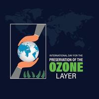 día internacional para la preservación de la capa de ozono. 16 de septiembre. vector de ilustración.