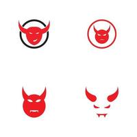 Devil logo with wings and horns using vector design concept.