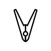 clothes pin icon vector. Isolated contour symbol illustration vector