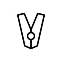 clothes pin icon vector. Isolated contour symbol illustration vector