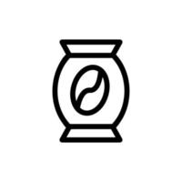 Bank with coffee vector icon. Isolated contour symbol illustration