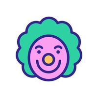 clown with vile smile and curly wig icon vector outline illustration