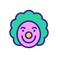 clown with vile smile and curly wig icon vector outline illustration