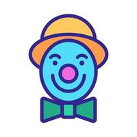 clown in butterfly and with hat icon vector outline illustration