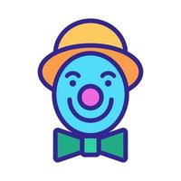 clown in butterfly and with hat icon vector outline illustration