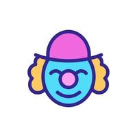 happy elderly clown in hat icon vector outline illustration