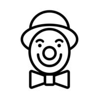 clown in butterfly and with hat icon vector outline illustration