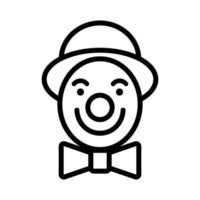 clown in butterfly and with hat icon vector outline illustration