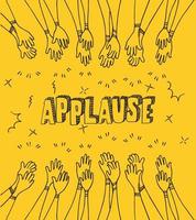 hand drawn of hands clapping ovation. applause, hands gesture on doodle style , vector illustration