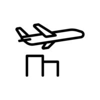 sound of airplane flying past houses icon vector outline illustration